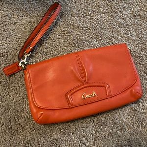 Genuine leather Coach wristlet